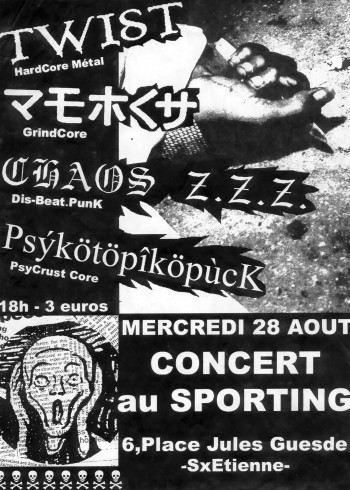 28/08/2002 - Chaos ZZZ + Twist + Retch @ St-Etienne (Le Sporting)