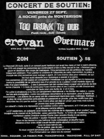 27/09/2002 - Too Drunk To Dub + Overmars + Erevan @ Roche-en-Forez